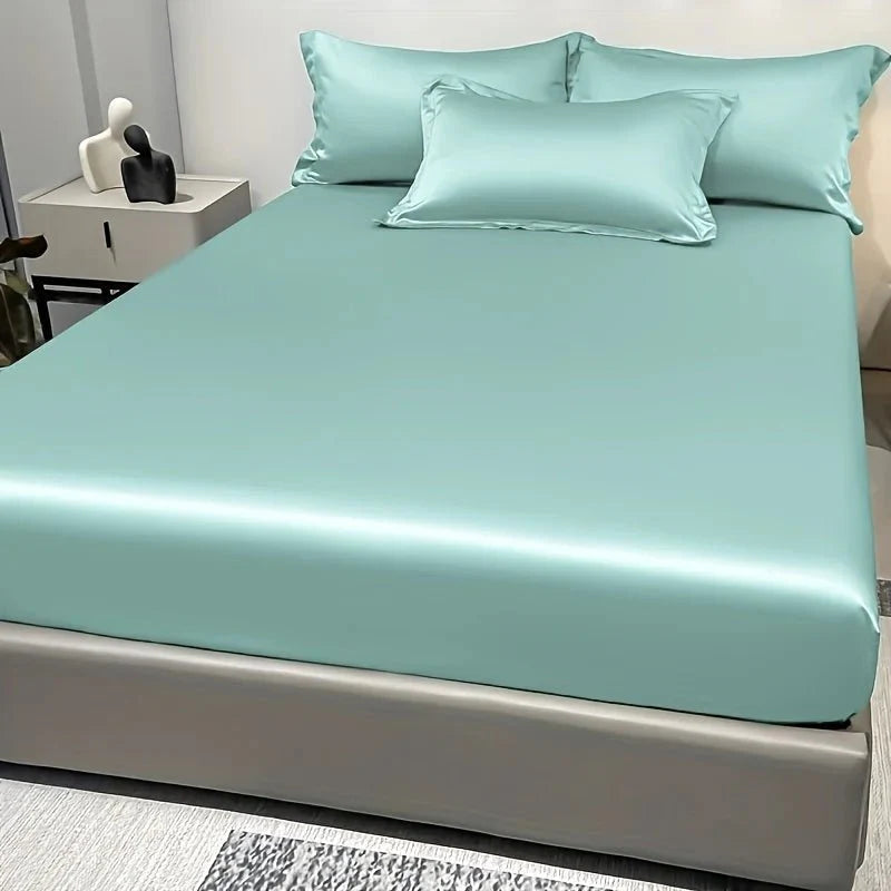Fitted Sheet Satin Cotton Breathable All-Around Elastic