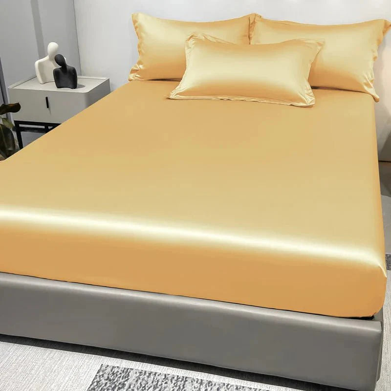 Fitted Sheet Satin Cotton Breathable All-Around Elastic