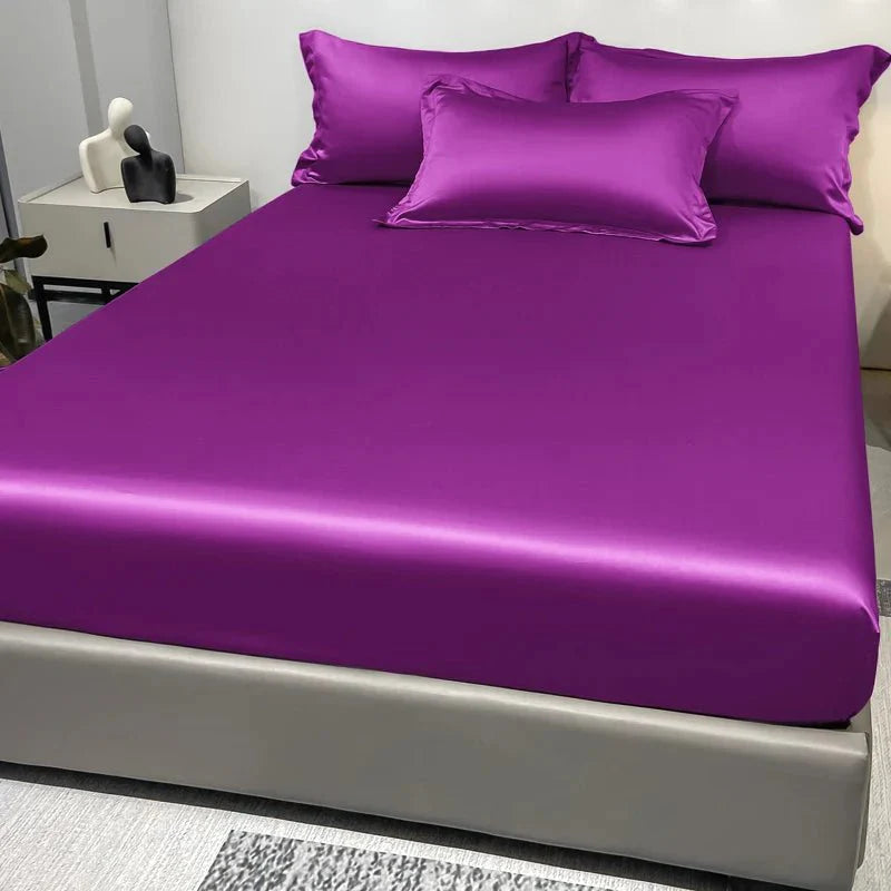 Fitted Sheet Satin Cotton Breathable All-Around Elastic