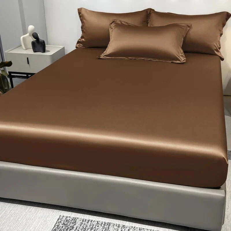 Fitted Sheet Satin Cotton Breathable All-Around Elastic