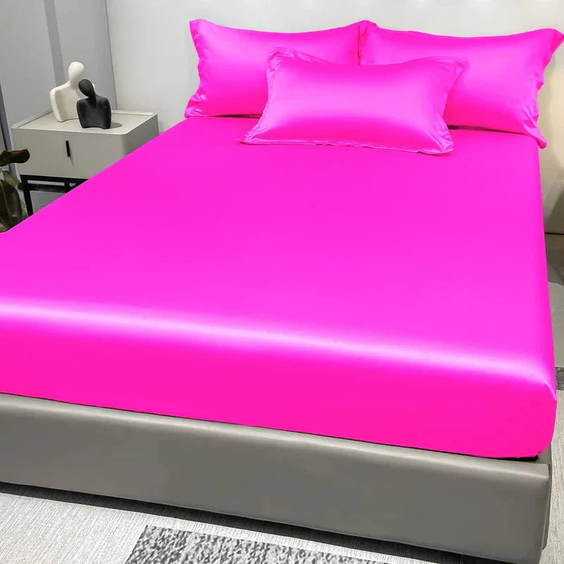 Fitted Sheet Satin Cotton Breathable All-Around Elastic