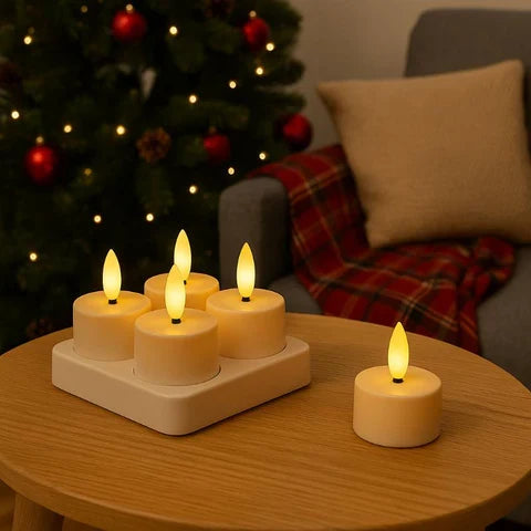 Flameless Candle Set USB Rechargeable Remote & Timer