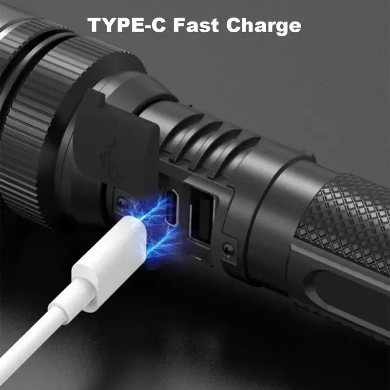 Flashlight Ultra Bright Zoom Waterproof Shockproof USB Rechargeable