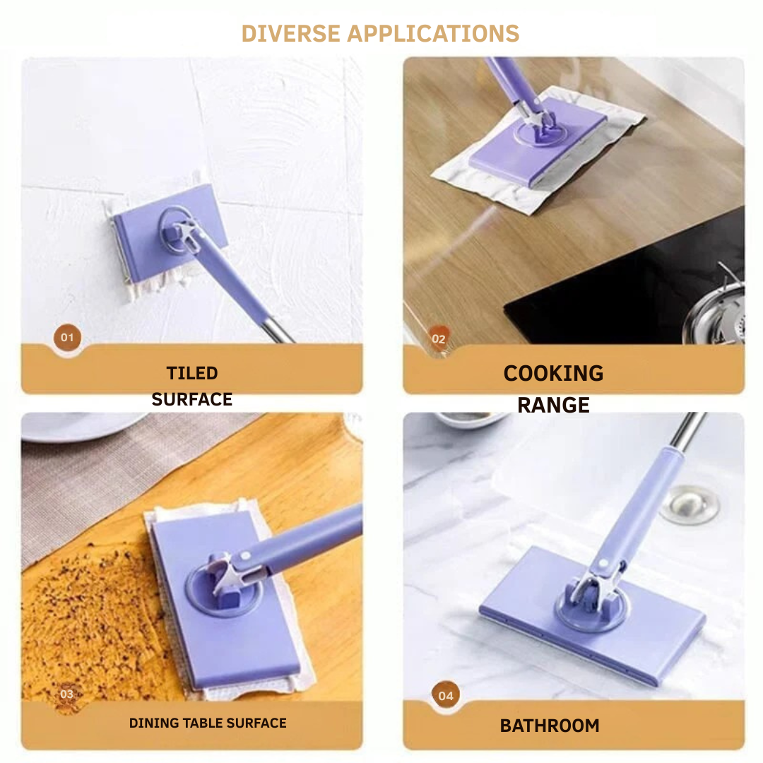 Flat Mop Touch-Free Pad Change 360 Degree Swivel