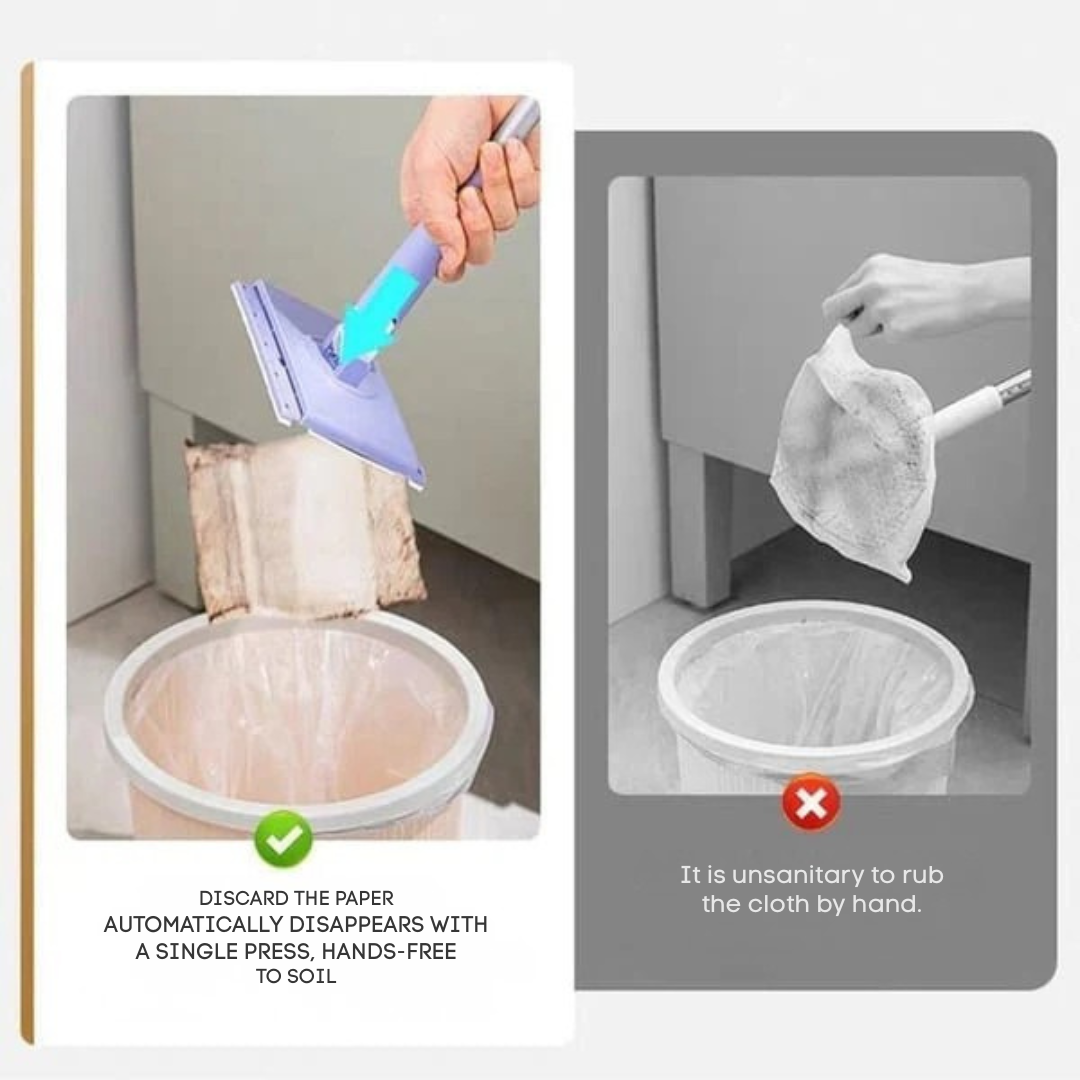 Flat Mop Touch-Free Pad Change 360 Degree Swivel