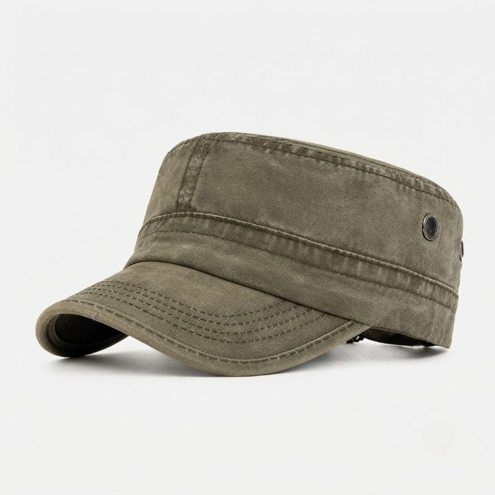 Flat Top Cap Cotton Curved Visor & Adjustable Fit