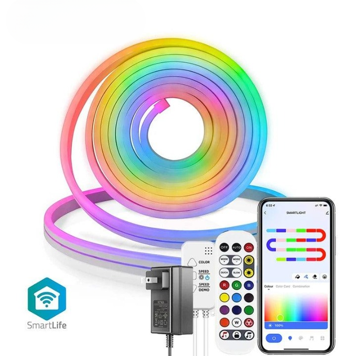 Flexible LED Light Strip App-Controlled Music-Reactive Waterproof