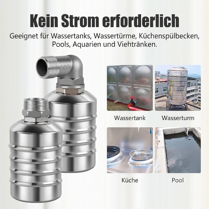 Float Valve Automatic Stainless Steel 1/2 & 3/4 Inch