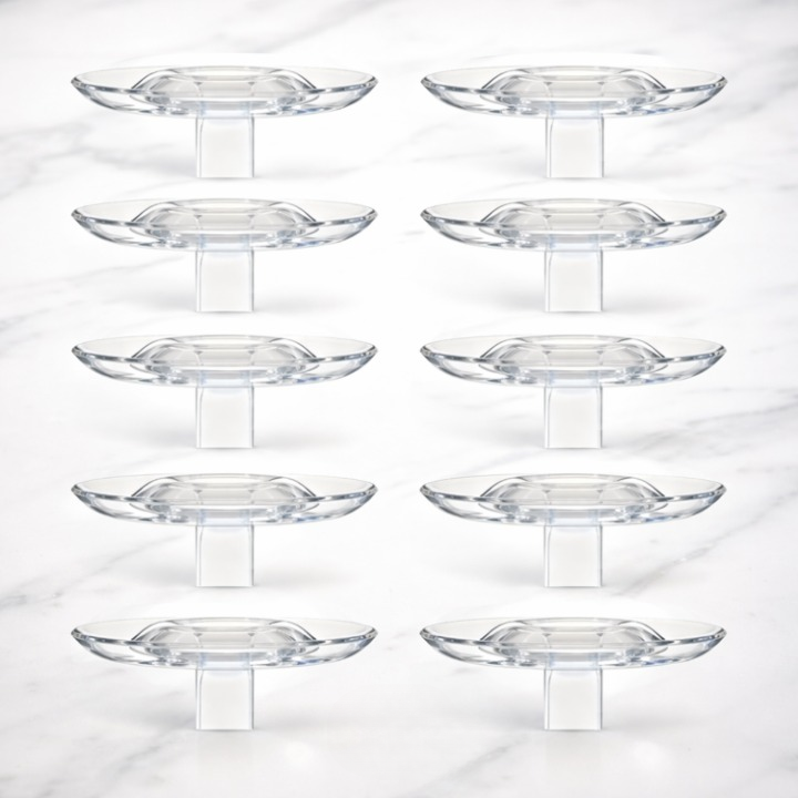 Floating Flower Holder Transparent Raised Edge Set of 10