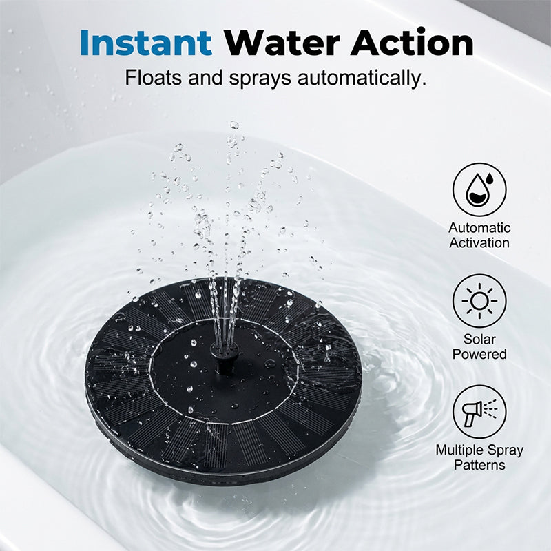 Floating Fountain Solar-Powered Interchangeable Nozzles Bathtub & Small Pools