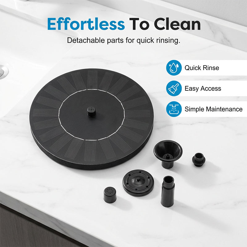 Floating Fountain Solar-Powered Interchangeable Nozzles Bathtub & Small Pools