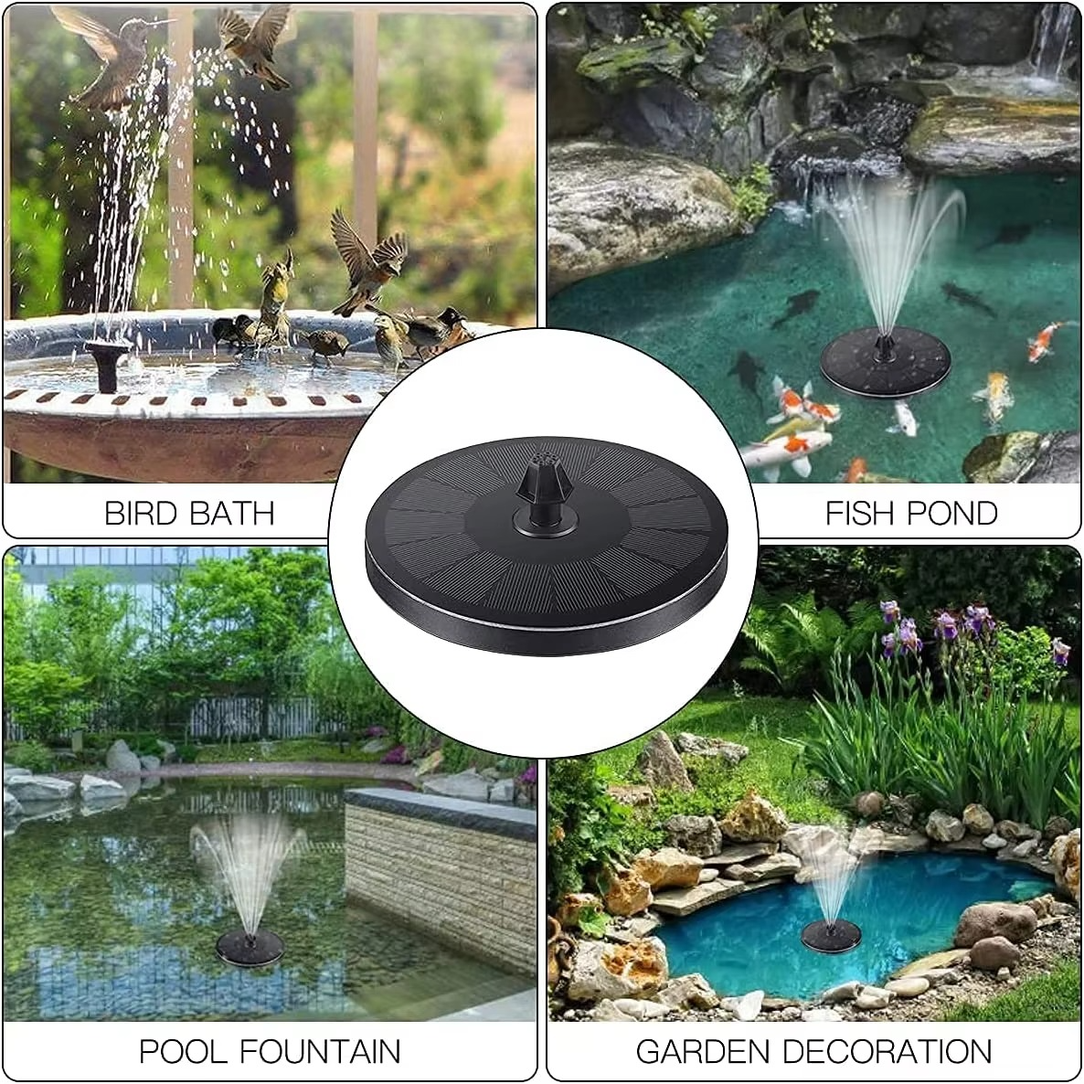 Floating Fountain Solar-Powered Self-Sufficient 6.7 Inch
