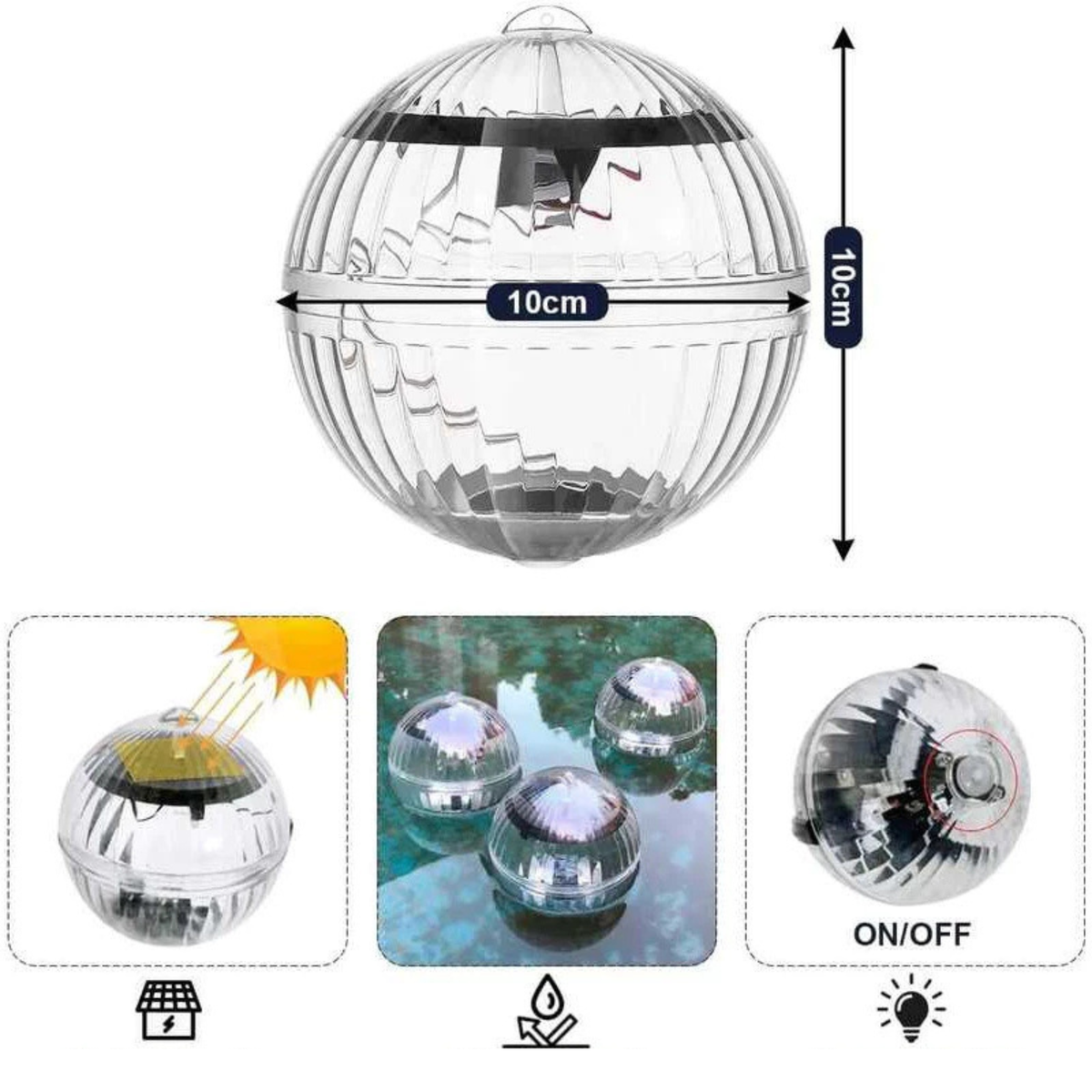 Floating Light Solar-Powered RGB Color-Changing Waterproof