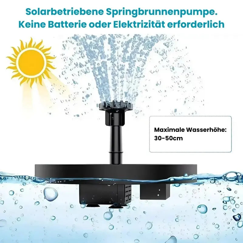 Floating Solar Fountain Solar-Powered Whisper-Quiet 4 Nozzles