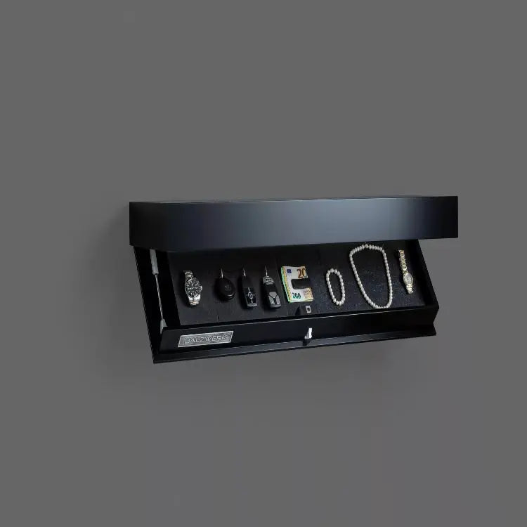 Floating Wall Shelf Hidden Compartment Solid Wood