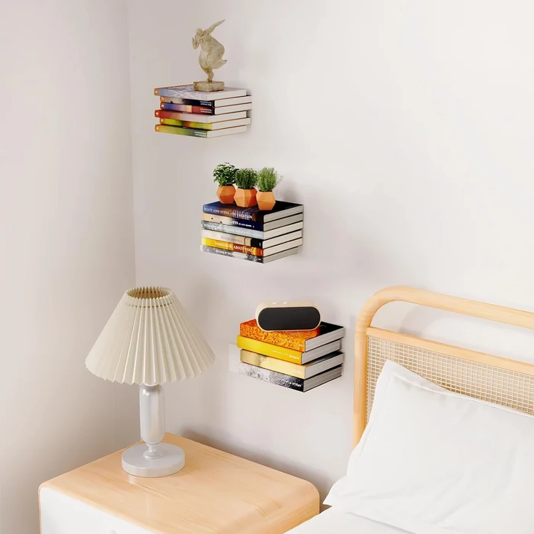 Floating Wall Shelf Invisible Stainless Steel Space-Saving
