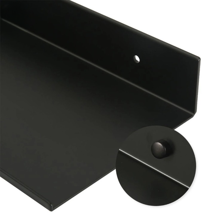 Floating Wall Shelf Powder-Coated Metal Concealed Mounting