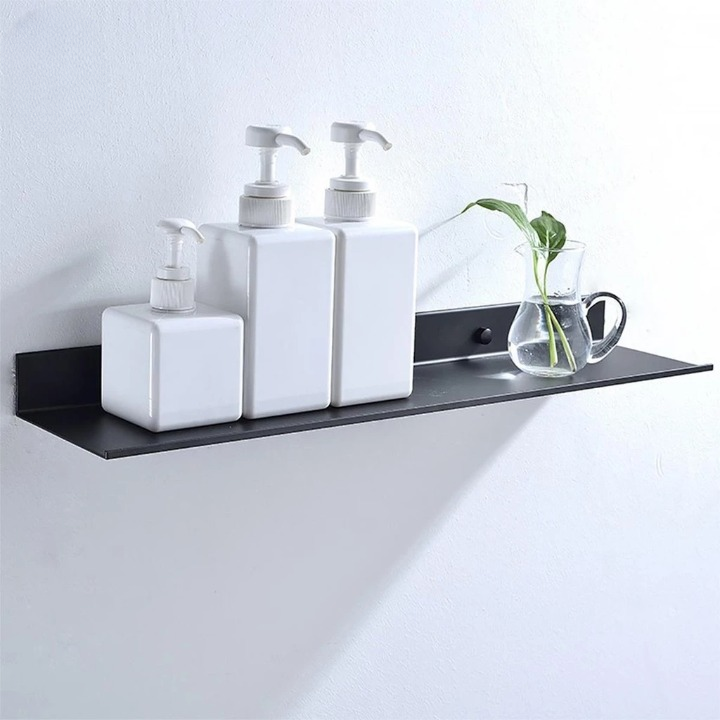 Floating Wall Shelf Powder-Coated Metal Concealed Mounting