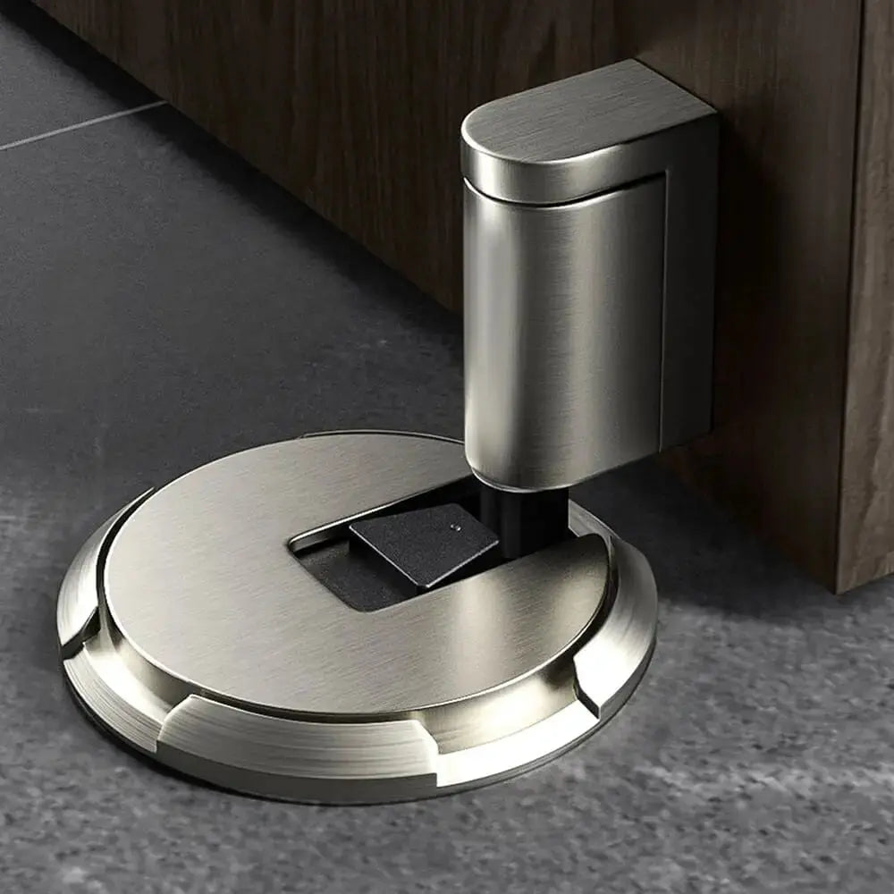 Floor Doorstop Push-To-Hold Zinc Alloy Adhesive Or Screw Mount