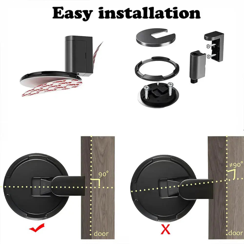 Floor Doorstop Push-To-Hold Zinc Alloy Adhesive Or Screw Mount