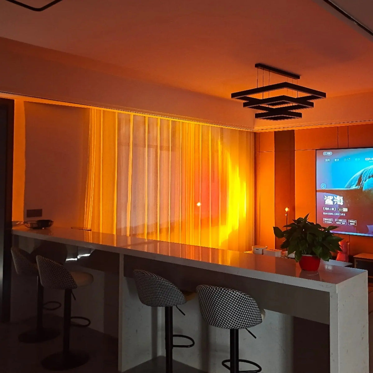 Floor Lamp LED Halo Projection Slim Aluminum