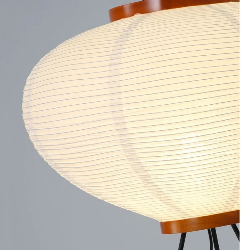 Floor Lamp Rice Paper Shade Metal Tripod Adjustable Color Temperature