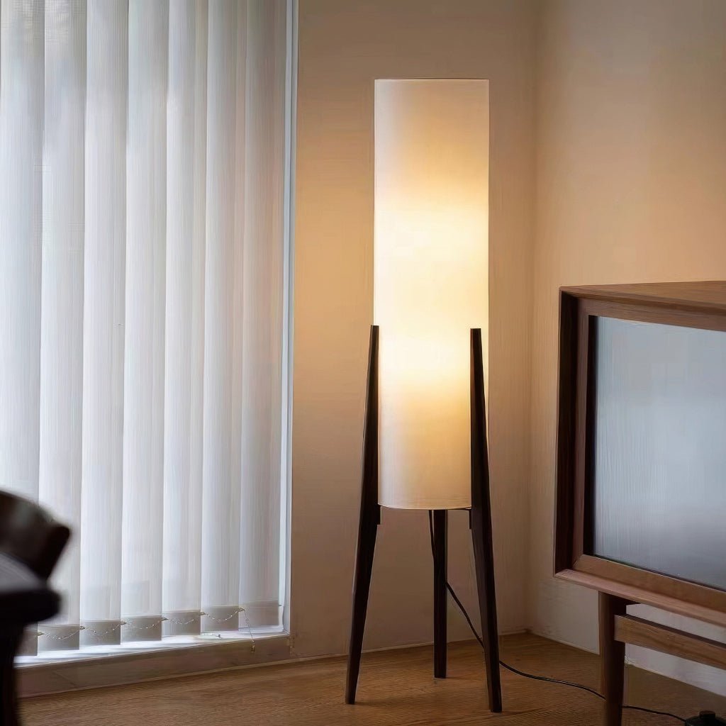 Floor Lamp Solid Walnut Tripod Touch Dimmer 3 Colors