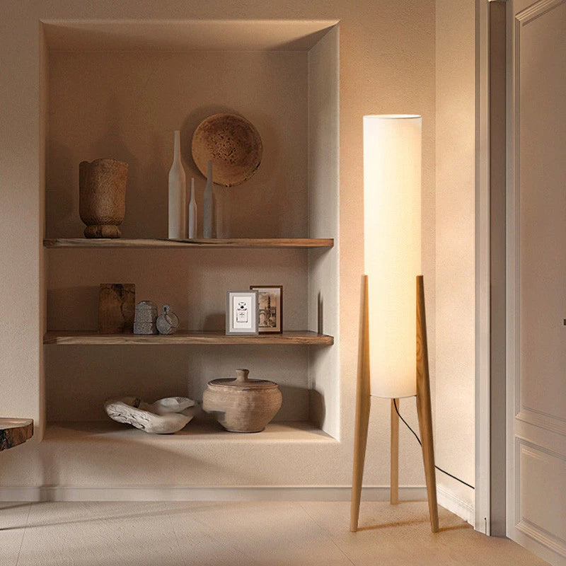 Floor Lamp Solid Walnut Tripod Touch Dimmer 3 Colors