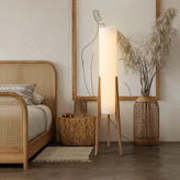 Floor Lamp Solid Walnut Tripod Touch Dimmer 3 Colors