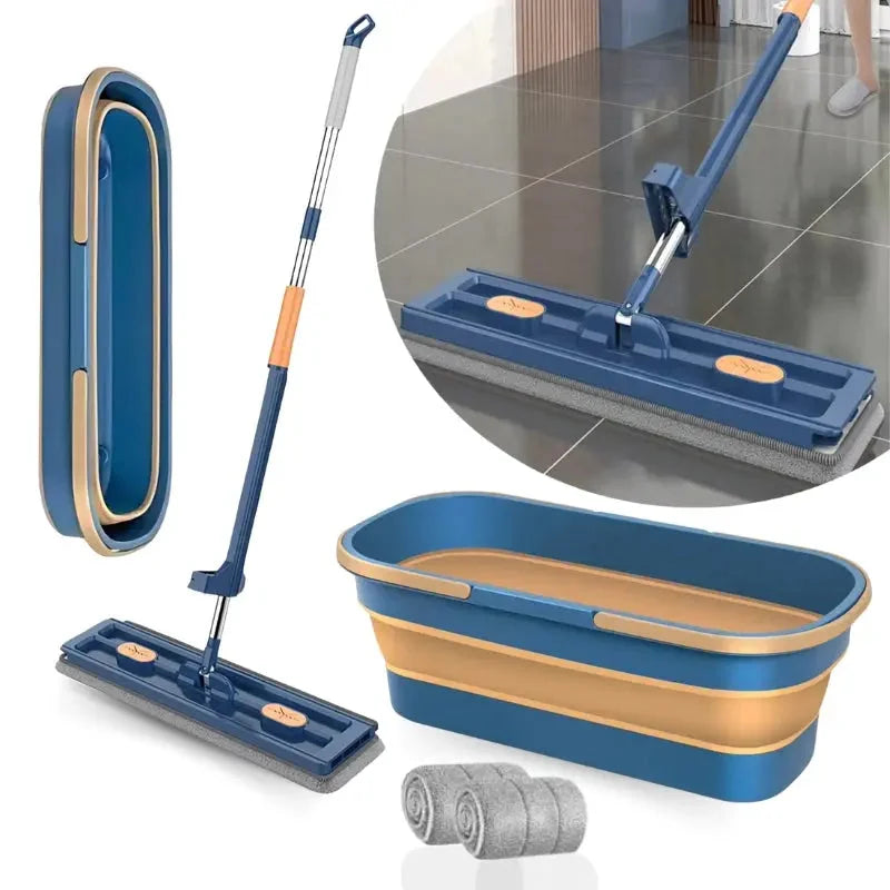 Floor Mop Set Hands-Free Wringer 360 Degree Rotating Head