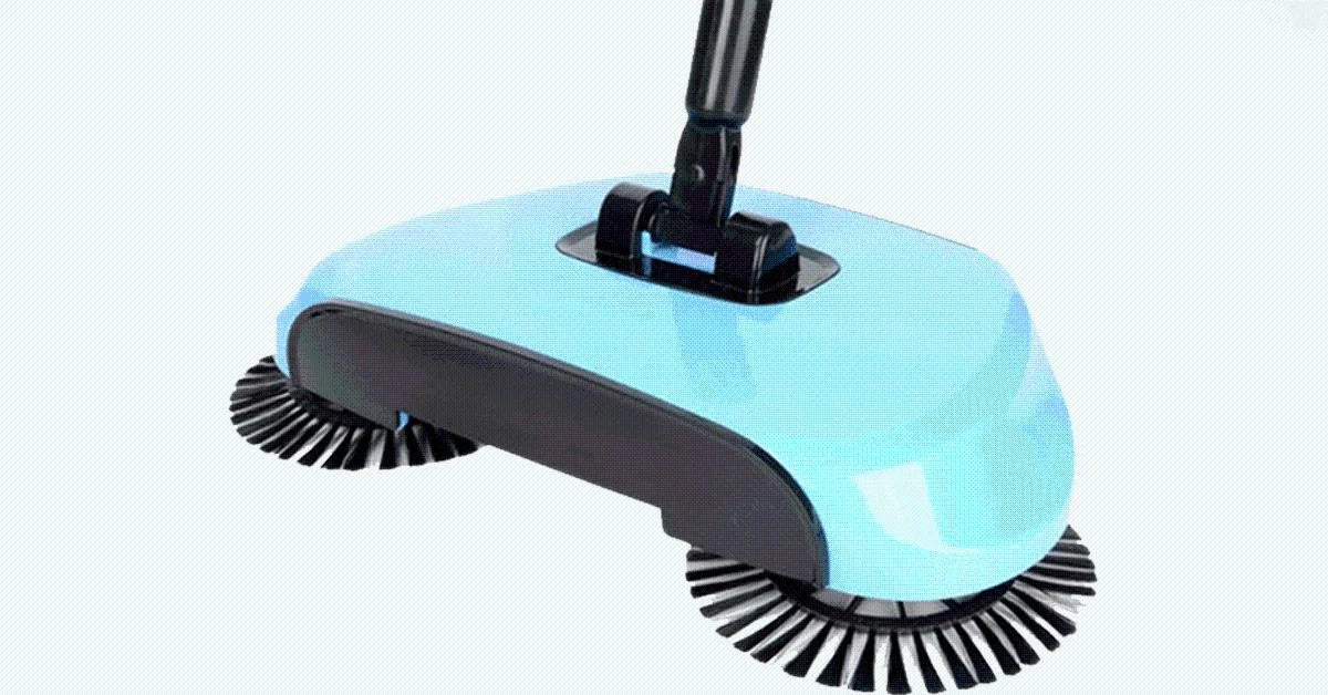 Floor Sweeper 360° Rotating Brushes 0.5L Dustbin
