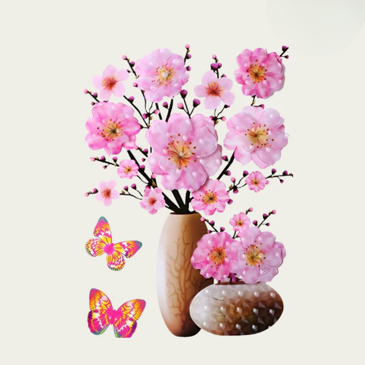 Floral Wall Stickers Self-Adhesive Repositionable No Residue