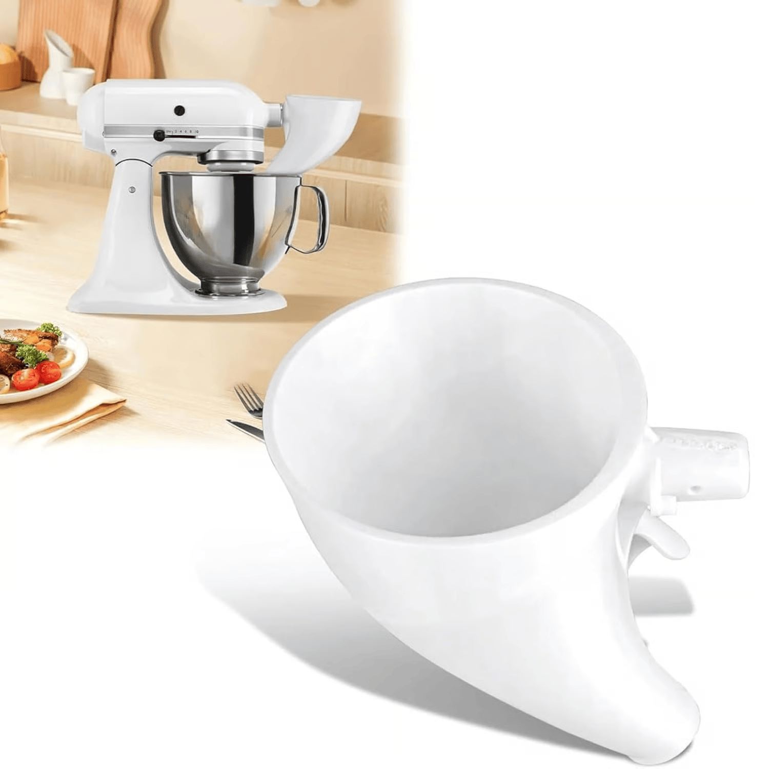 Flour Funnel Hub Mount & Angled Spout