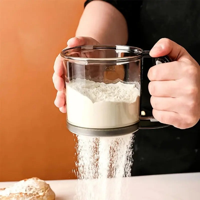 Flour Sifter One-Handed Squeeze Stainless Steel Mesh 250 ml