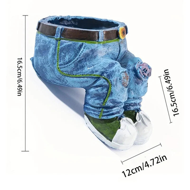 Flower Pot 3D Jeans Design Weatherproof Resin