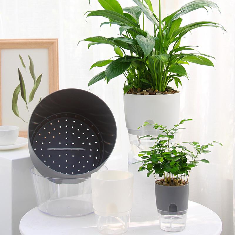 Flower Pot Self-Watering Cotton Wick & Transparent Reservoir
