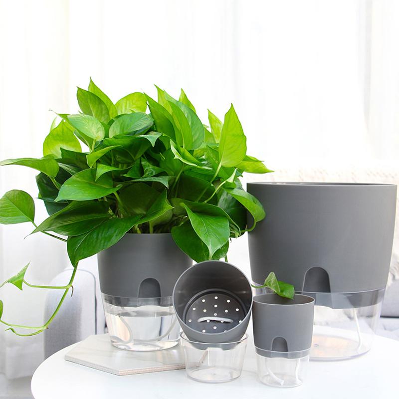 Flower Pot Self-Watering Cotton Wick & Transparent Reservoir