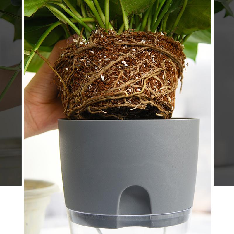 Flower Pot Self-Watering Cotton Wick & Transparent Reservoir