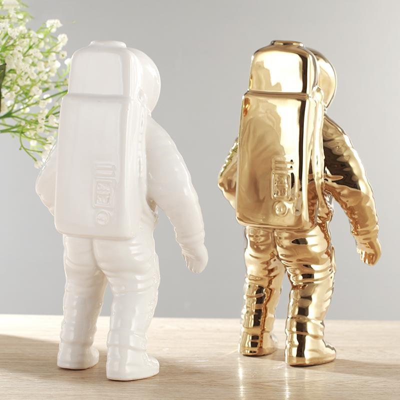 Flower Vase Astronaut Figurine Integrated Compartment