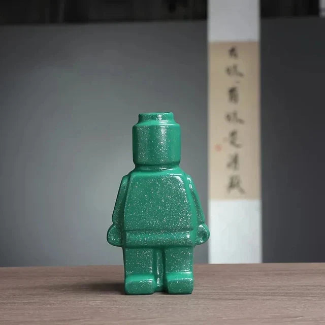 Flower Vase Resin Minimalist Building Block Design Smooth Surface