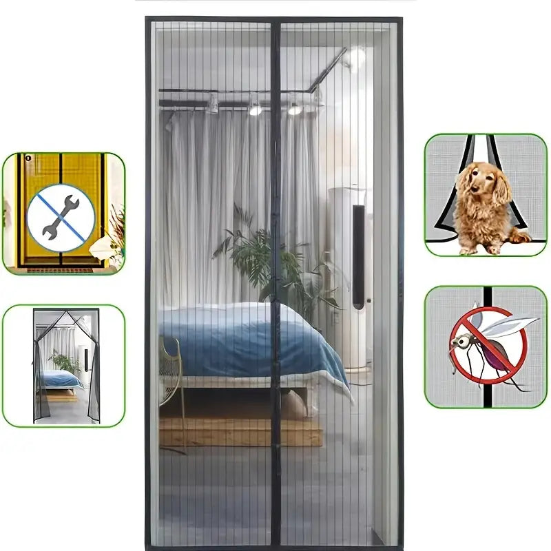 Fly Screen Door Automatic Magnetic Closure Tool Free Installation