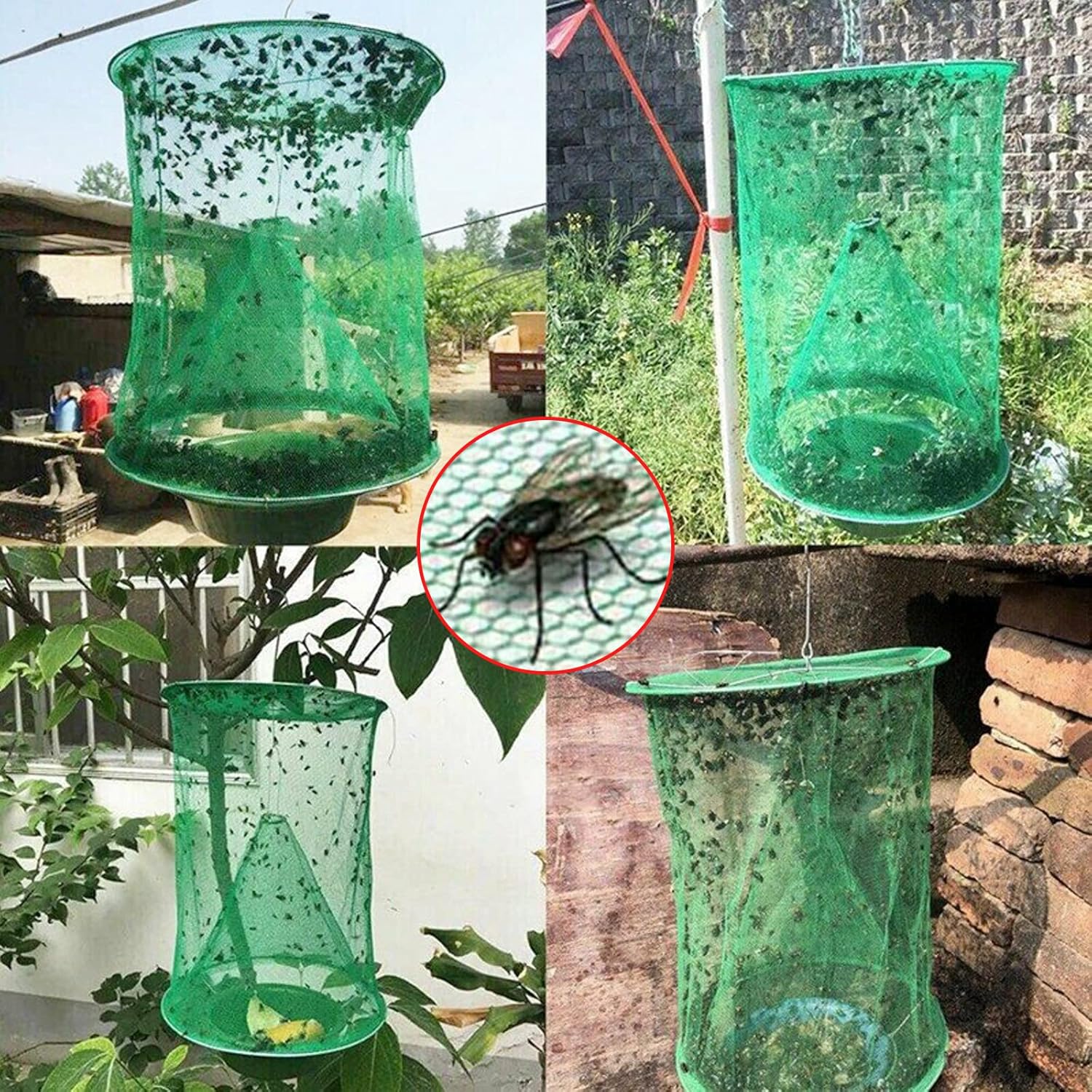 Fly Trap Foldable Mesh Poison-Free Pet-Safe