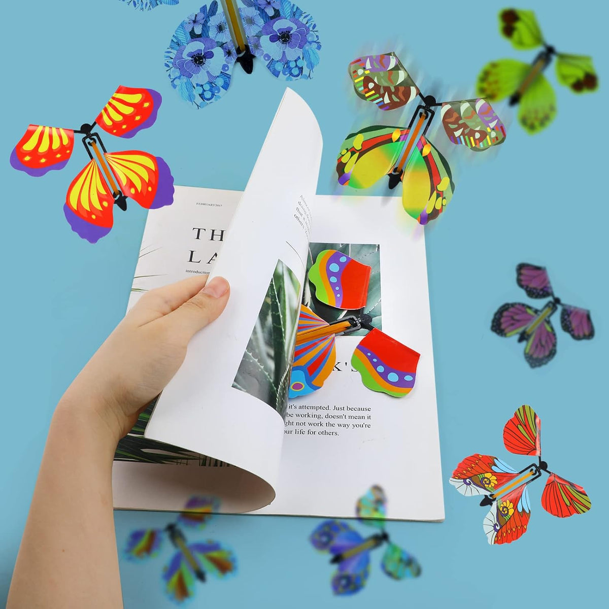 Flying Butterfly Set Reusable Wind-Up Set of 15