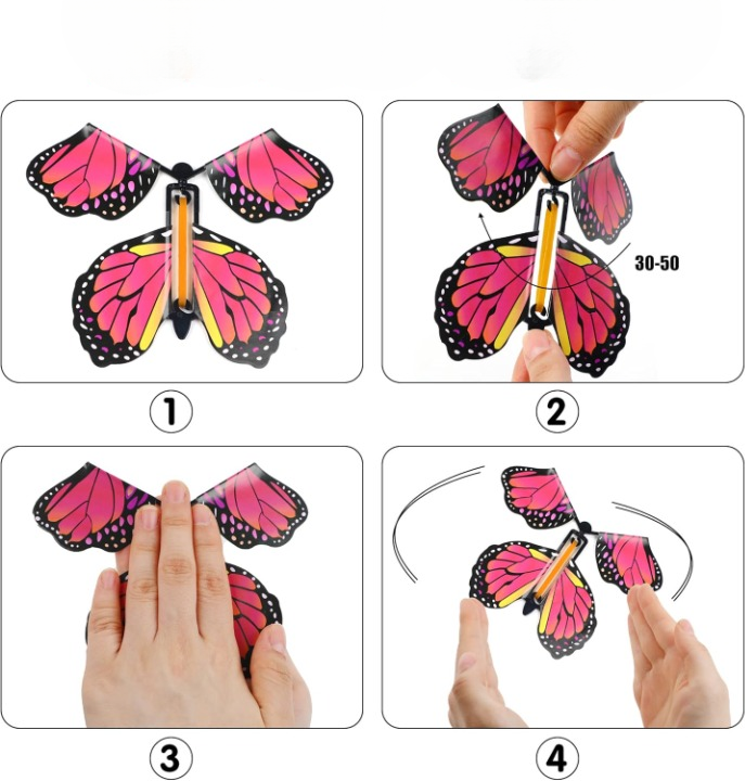Flying Butterfly Set Reusable Wind-Up Set of 15