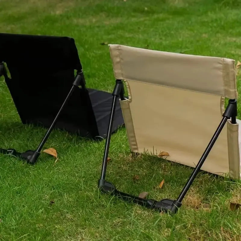 Foldable Floor Chair Padded Seat & Adjustable Backrest Aluminum Frame