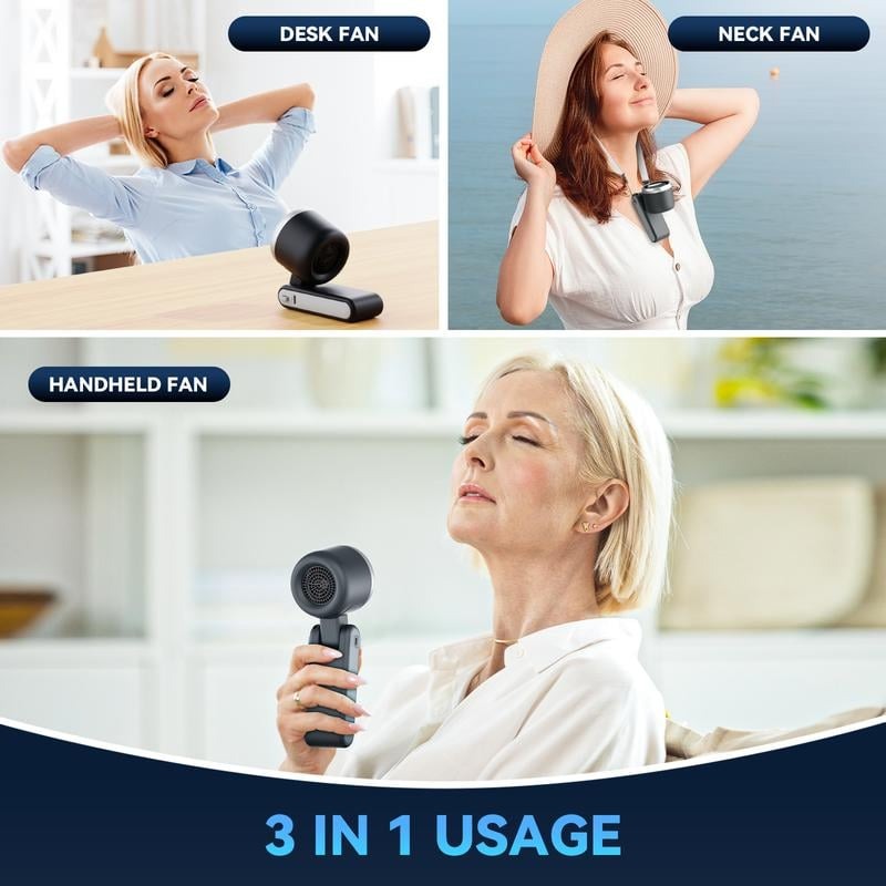 Foldable Handheld Fan 5-Speed Brushless USB Rechargeable