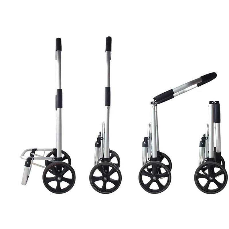 Foldable Shopping Trolley Aluminum Frame & Weather-Resistant Bag