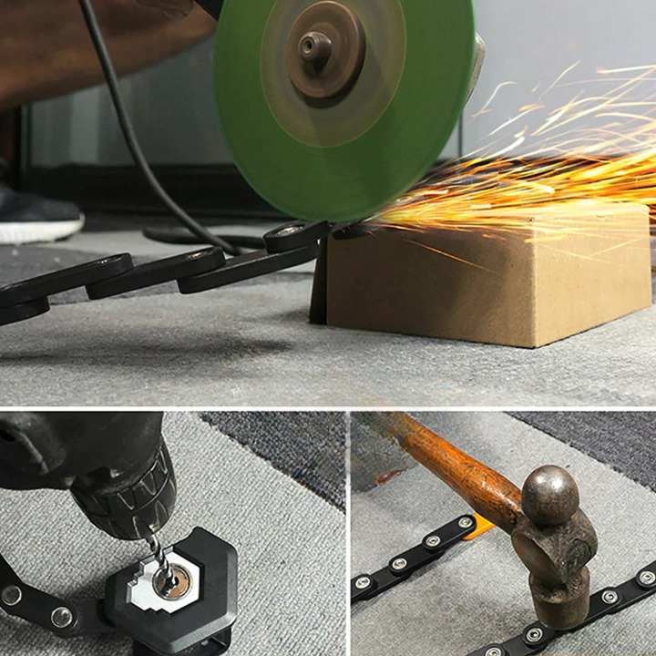 Folding Bike Lock Hardened Alloy Steel & Drill-Proof Cylinder