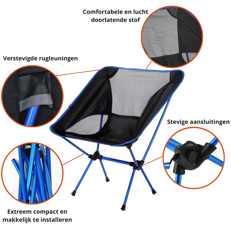 Folding Camping Chair Ultralight Packable Aluminum Frame