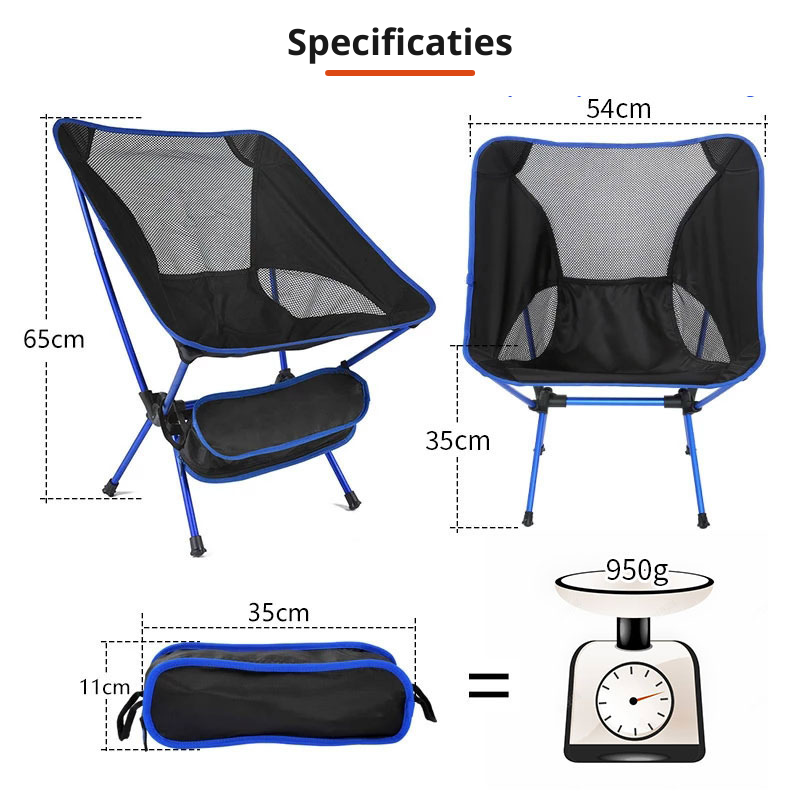 Folding Camping Chair Ultralight Packable Aluminum Frame